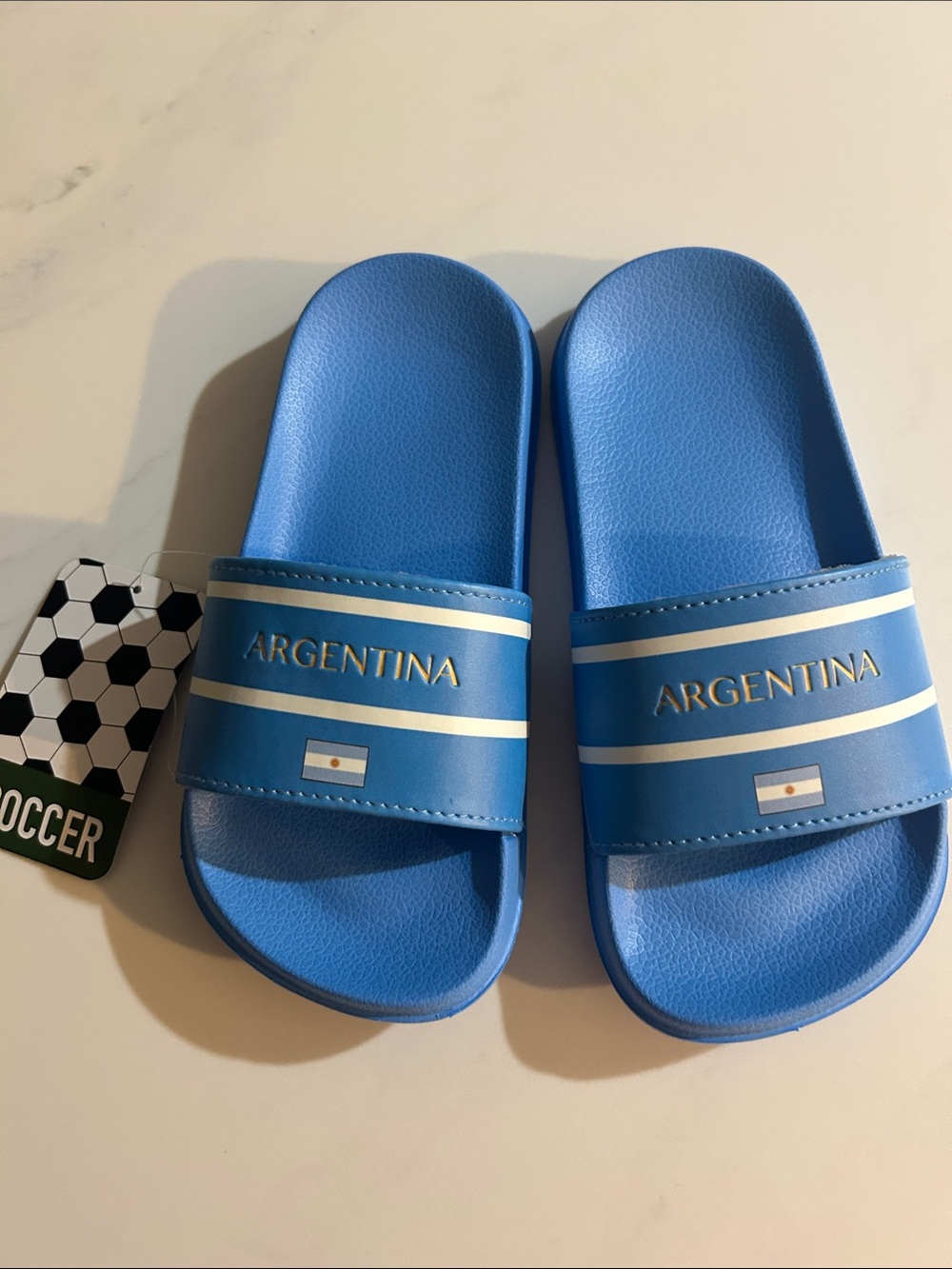 Argentina Kids Blue Slide Sandals